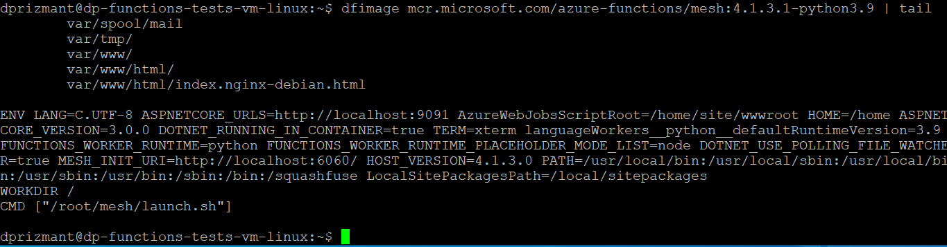 Image 7 is a screenshot of multiple lines of code showing how Whaler has produced a reversed Dockerfile.